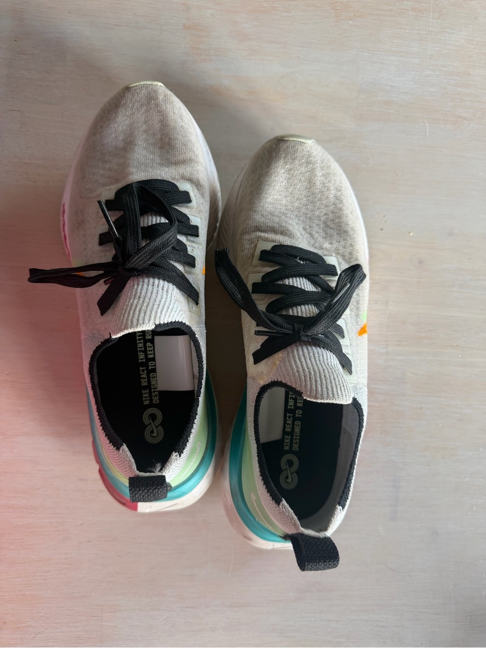 Nike Women's React Infinity Run Flyknit - Gray, Teal & Pink